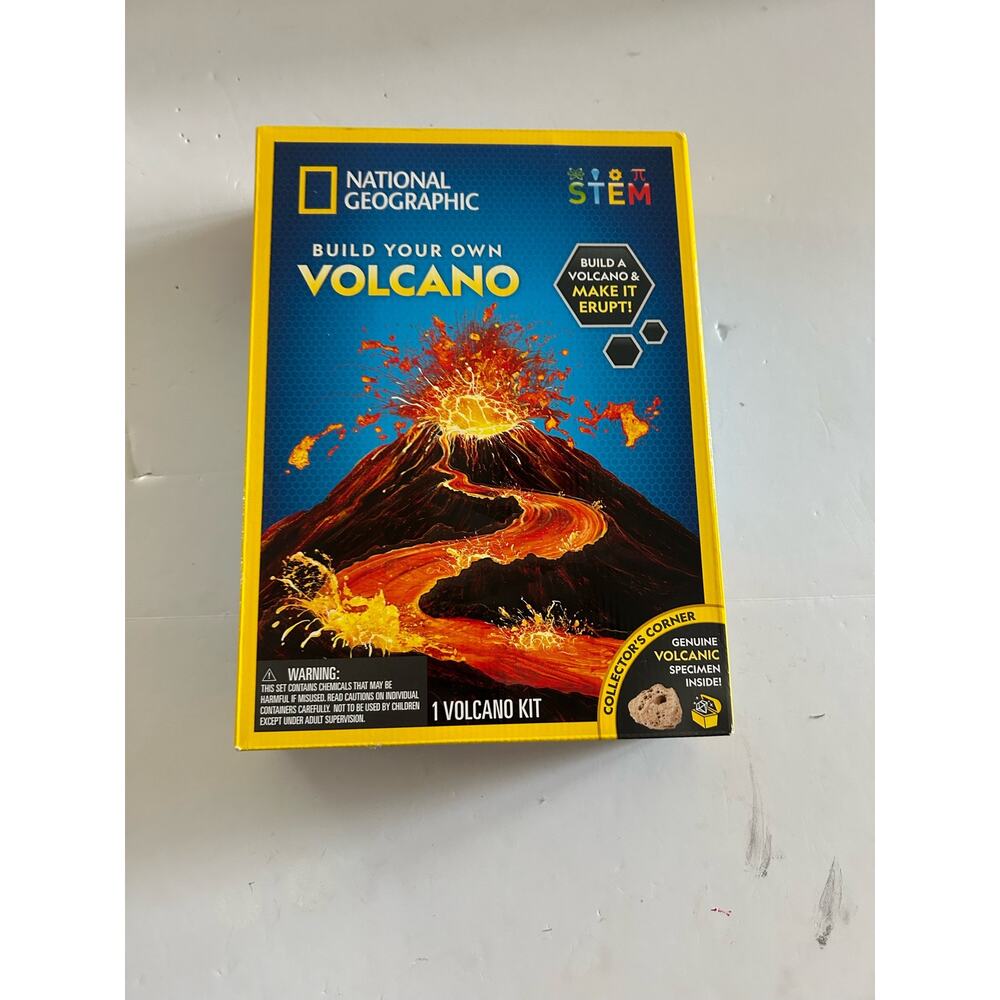 National Geographic Build Your Own Volcano Kids Erupt Explosion NEW Unopened